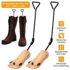 2PCS Wooden Adjustable Shoe Stretcher Expander Men Women Boot Shoes US Size 5-12