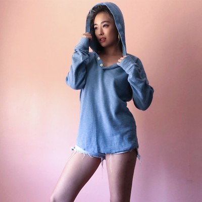 Vince Light Blue Waffle Hoodie