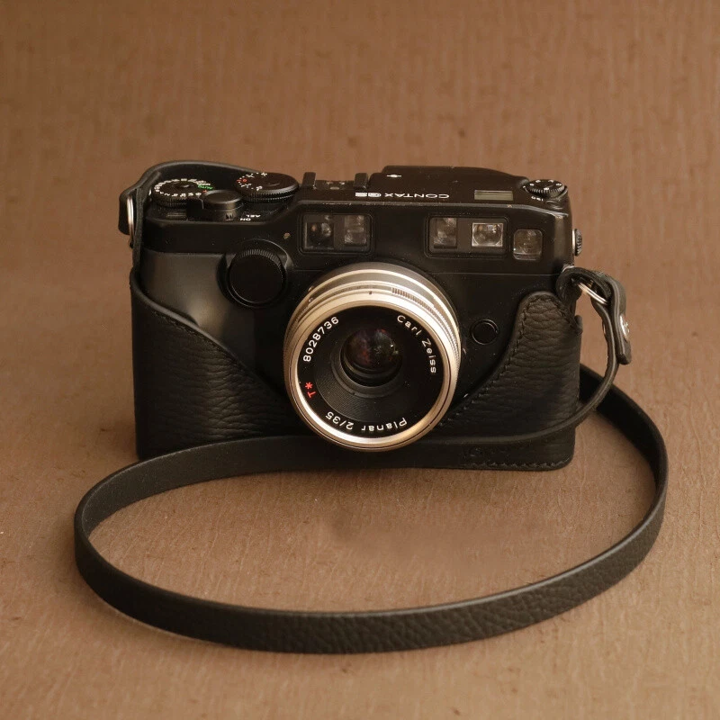 Genuine Real Leather Camera Bag Case Cover Protect Grip Strap for Contax G1 G2 - Image 2 of 4