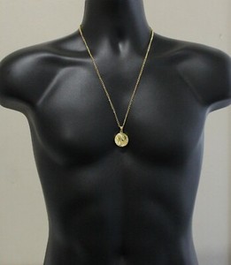 Authentic Holy Mary Religious Pendant 24" Necklace Set Gold Plated with Serenity Prayer