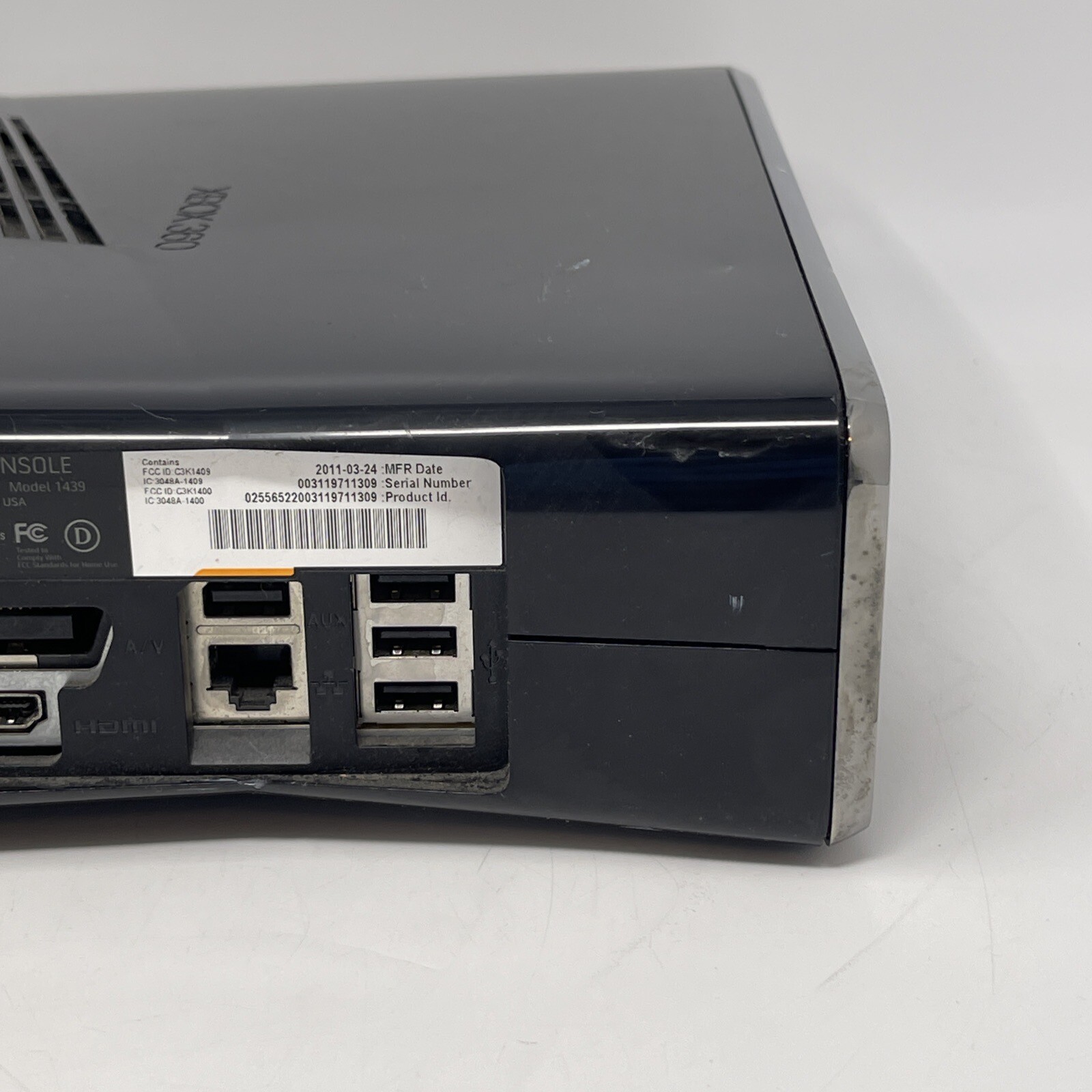 Microsoft Xbox 360 S Slim Console 1439 Glossy Black Console TESTED No