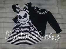 NEW Boutique Jack Skellington Nightmare Before Christmas Girls Halloween Outfit