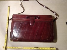 VTG Brown Eel Skin 3 Compartment Brief Case with Strap NonProfit EDU Org
