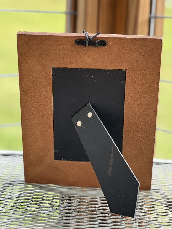 Marco de fotos Myra de cuero trabajado a mano 4x6 flor de cactus ☼Nuevo Foto 3 de 3