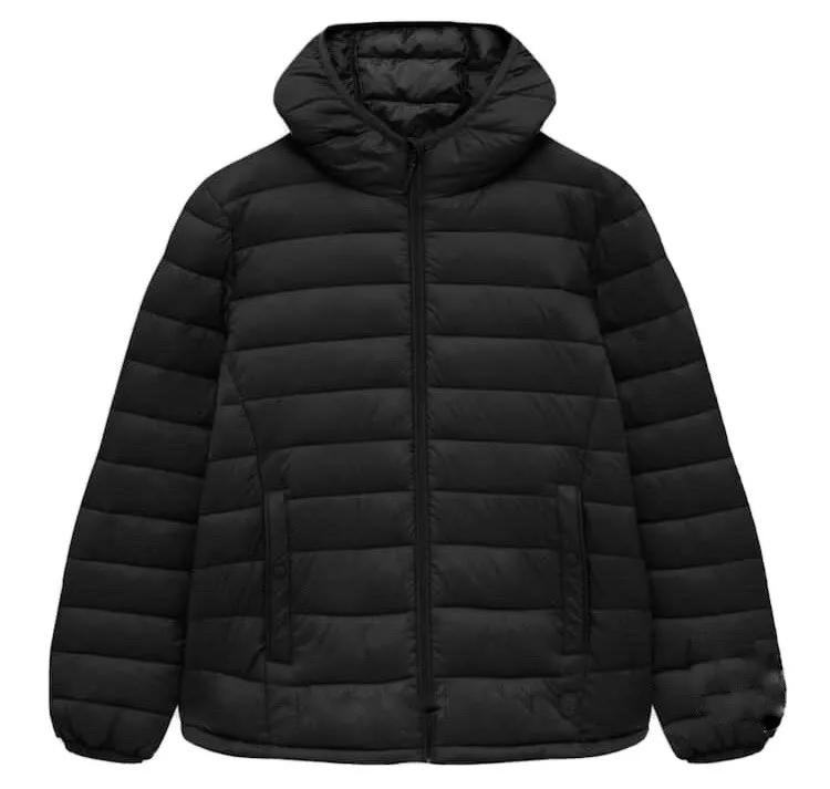 Pull&Bear puffer bomber jacket in black