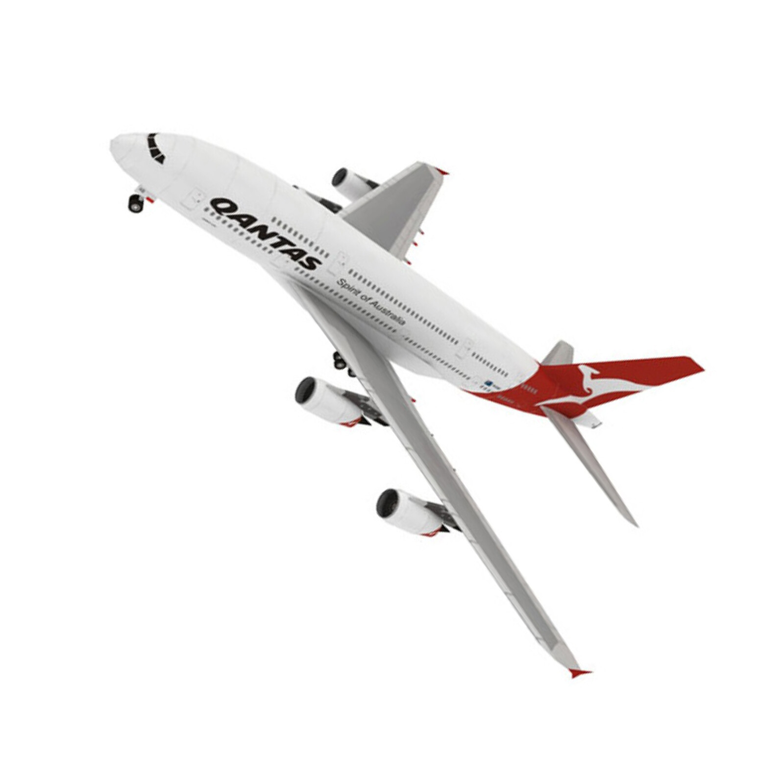 1:300 A380 Qantas Airways Civil Airliner Paper Model Unassembled Plane ...