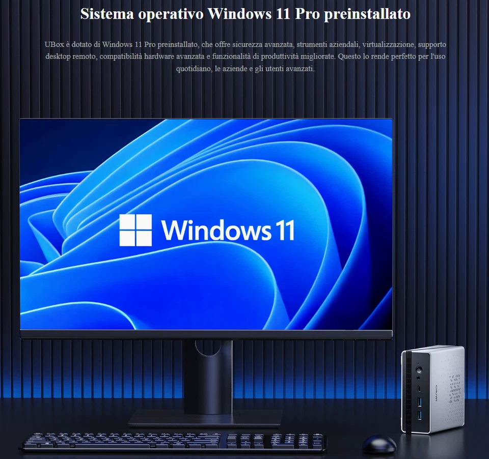 CHUWI UBox-AMD Ryzen 5 6600H 16 GB DDR5-SDRAM 512 GB SSD Windows 11 Pro  - Immagine 4 di 4