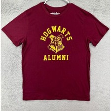 Image of Harry Potter Hogwarts Alumni T-Shirt Adult XL Maroon Short Sleeve Tee Mens NEW