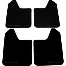 Rally Armor Basic Universal Mud Flaps Set/4 No HW Black w/ Blue Logo MF12-BAS-BL