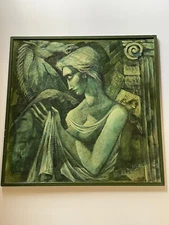 Mid Century Oil Painting Surreal Portrait Modernist Woman Female Expressionism