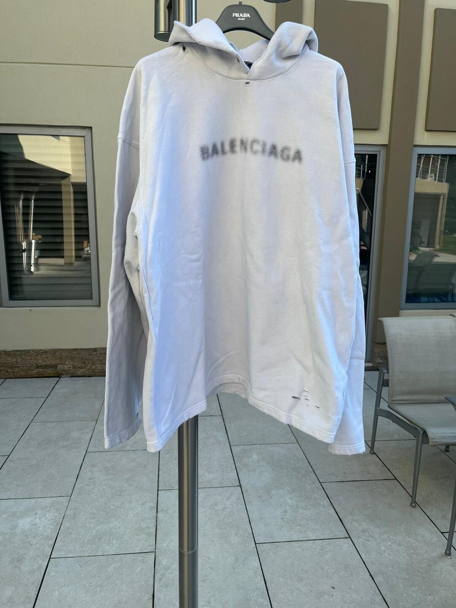 Balenciaga , Unfit Shadow Logo Hoodie in Off White PO S | eBay