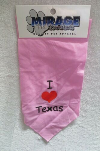 Mirage  Pet  Dog Cat Apparel I Love Texas Pink Bandana New - Picture 1 of 9