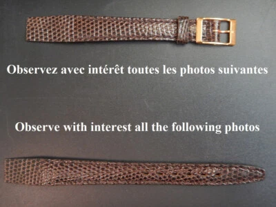 12 mm LÉZARD JAVA VÉRITABLE MARRON OUVERT ANSES FIXES SOUDÉES 10 mm COTÉ BOUCLE - Photo 1/4