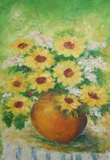 Impressionist still life oil painting signed