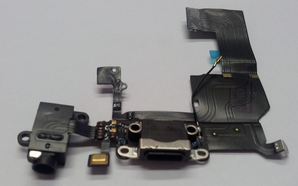 Docking Port Iphone 5C Schwarz Mit KopfhöRerbuchse Und Mikrofon Usb Lightning-image