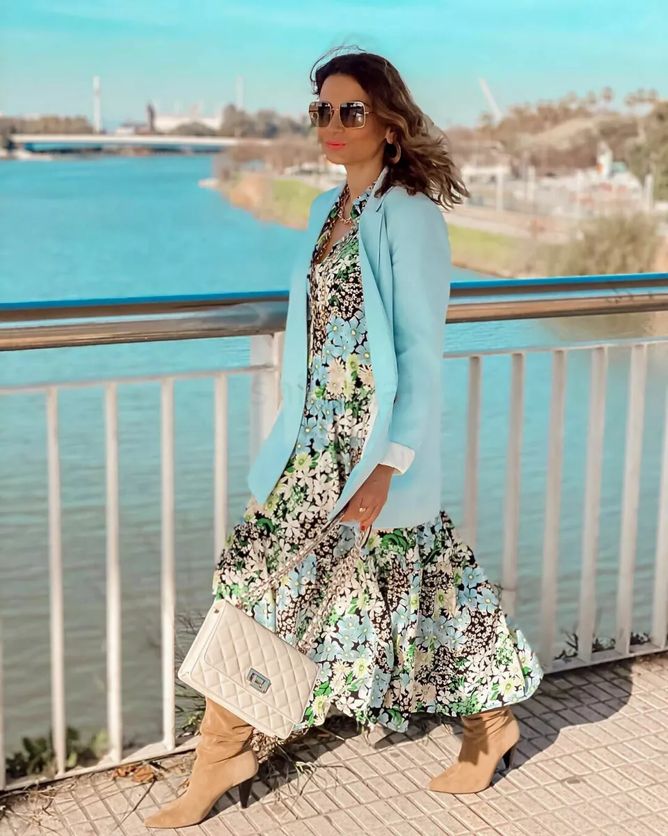 Black and green floral dress top