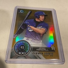 2018 Bowman - Bowman Scouts' Top 100 Gold Refractor #BTP-93 Jeren Kendall /50