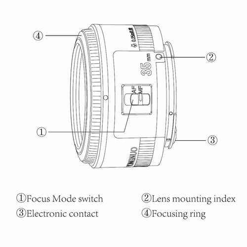 YONGNUO YN35mm F2 Full Frame Lens Wide-angle AF/MF Lens for Nikon DSRL Camera - Picture 9 of 10