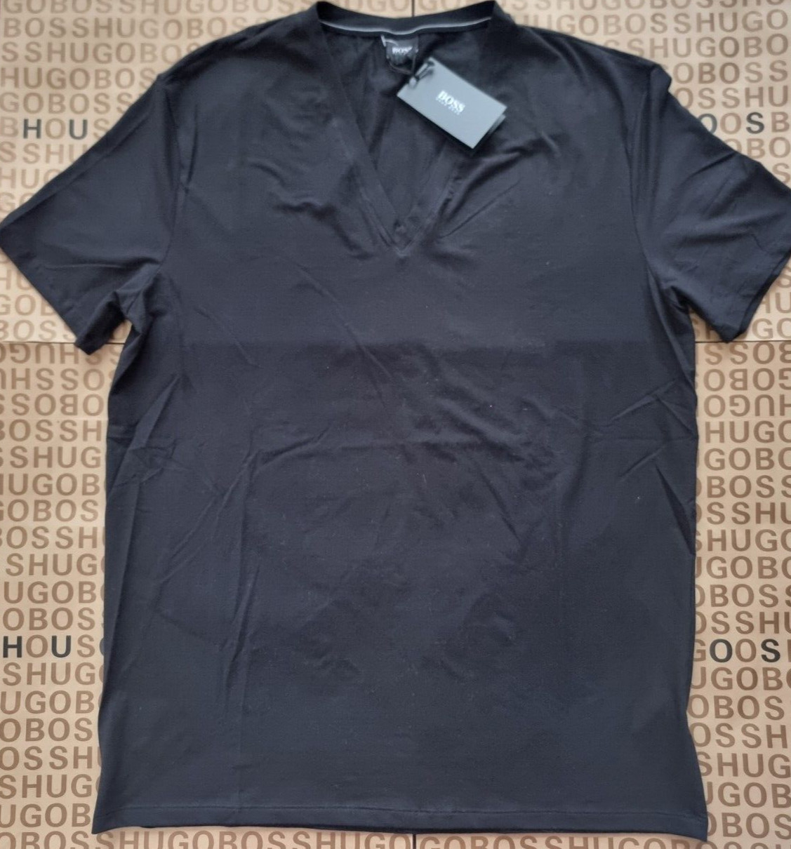 New Hugo Boss mens black v-neck gym sports summer beach holiday t-shirt top XXL