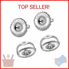 2 Pairs Screw on Earring Backs Replacement Diamond Earring Studs 18K Gold Plated