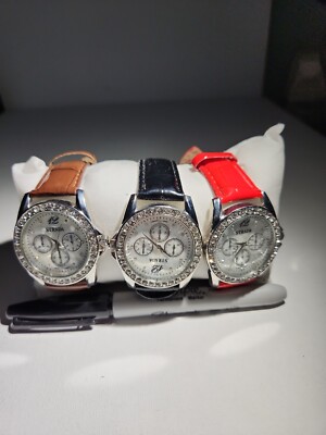 Strada Womens Embossed Watches Set Of 3