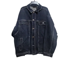 Rocawear Vintage Blue Denim Trucker 100% Cotton Men Jean Jacket Size XL