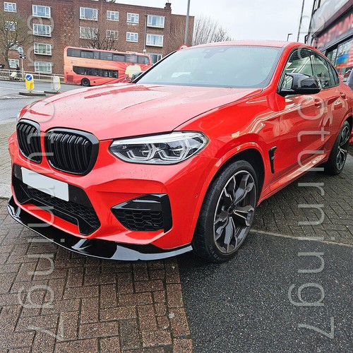 For BMW X3M F97 X4M F98 2019-2024 Glossy Black Front Bumper Lip Spoiler Splitter - Picture 4 of 12