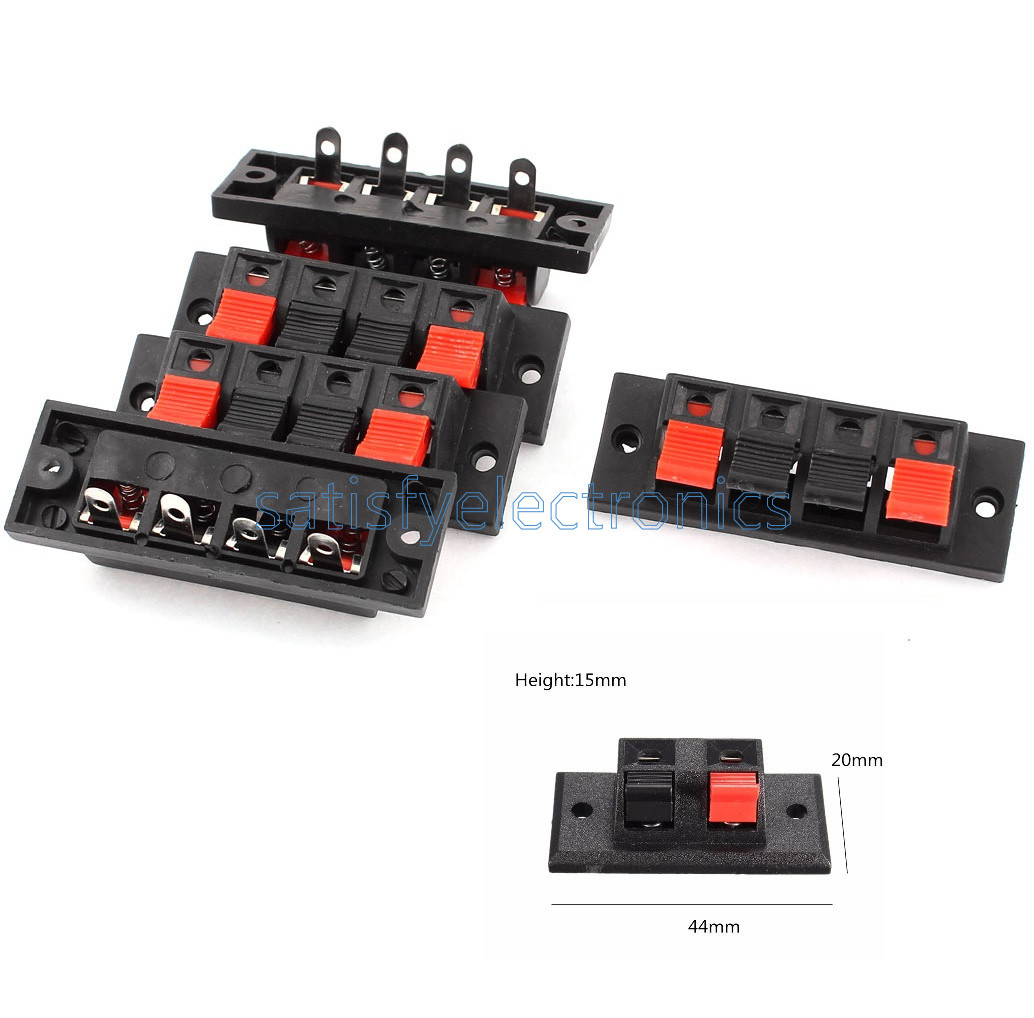 10-Pack Double Jack Spring Clip Audio Speaker Terminals – Universal Replacement
