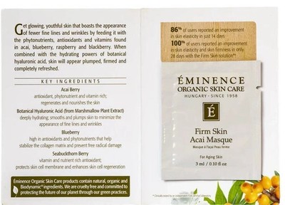 Eminence Organic Skin Care Lot of  Samples Firm Skin Acai Masque