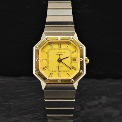 Longines 24mm Octagonal 18k Gold Frame Quartz Watch
