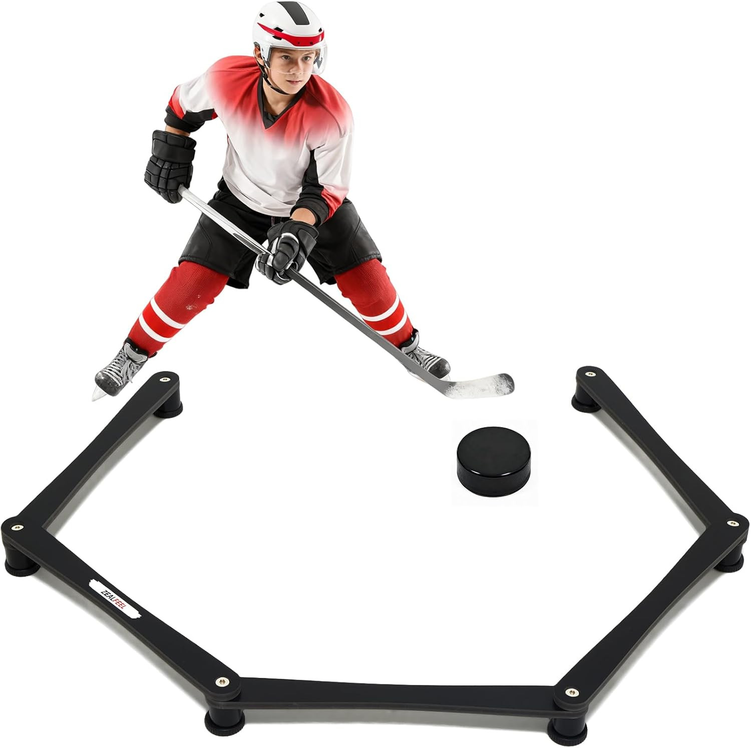 Adjustable Stickhandling Trainer for Hockey: Puck Control & Coordination Aid
