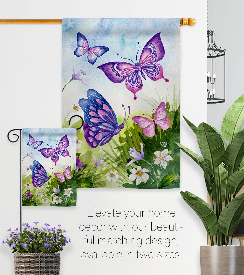House Flag Pack Butterfly Ladybug Bee Spring Wildlife Double-Sided USA