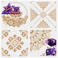 Mwoot 4 StüCk Groß Mandala Schablonen Stencils Set, Wiederverwendbares Malerei V