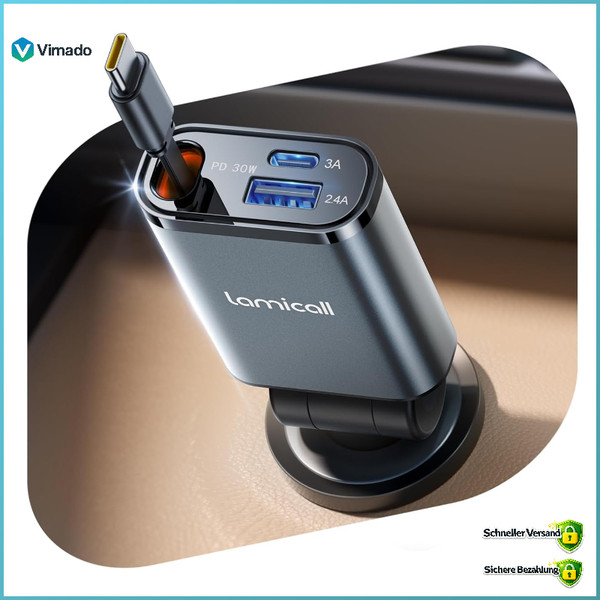 ZigarettenanzüNder Usb C Auto LadegeräT 50W SchnellladegeräT 12V 24V FüR Iphone-image