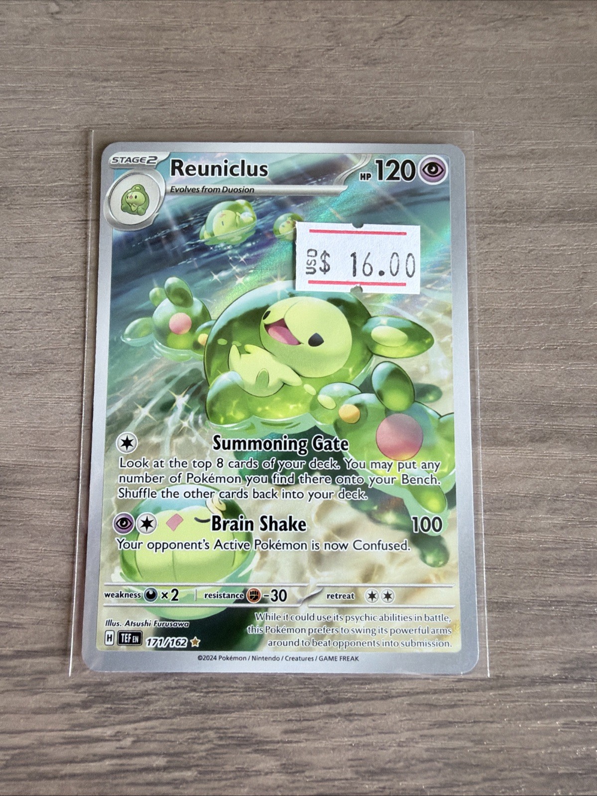 Pokémon Reuniclus 171/162 Illustration Rare Holo SV05: Temporal Forces 120 HP