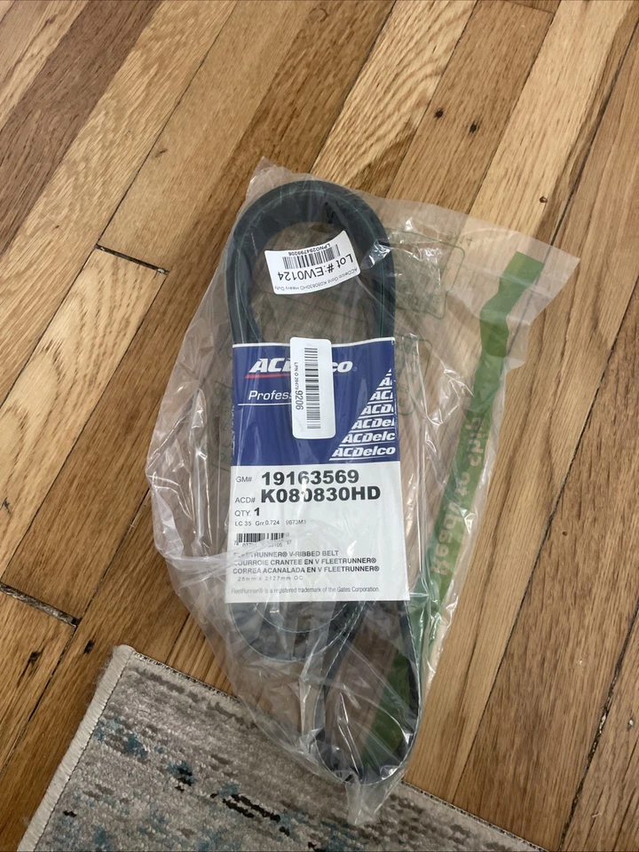 Cinturón serpentino acanalado en V genuino ACDelco para Dodge Dakota 1990-1993 | 8 costillas Foto 2 de 4