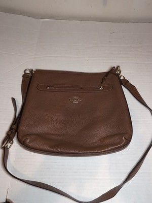 Coach Mae File Crossbody Brown Pebbled Leather Bag Slim Profile F34823