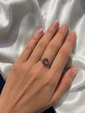 Vintage 9 Ct Yellow Gold Amethyst Ring Size Q