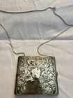 Russian Antique Vintage Silver Cigarette Case with Modern Italian Silver Chain