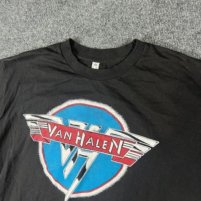 Alstyle Apparel T-Shirt Men Large Black Cotton Graphic Print Van Halen Rock Band