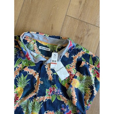 Tommy Bahama Lei In Paradise Silk Blend Shirt Mens sz 3XLB Island Navy Pineapple