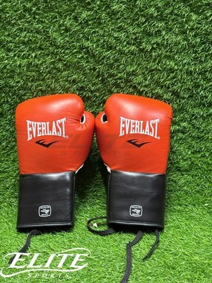 Everlast MX2 Lace Up Boxing Gloves 8oz 10oz 12oz 14oz 16oz Orange Black Leather
