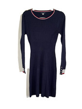 Tommy Hilfiger Neutral Cable Knit Sweater Dress S Preppy Resort Heritage Classic
