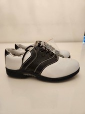 Men’s Coolmax Saddle Golf Shoes Black White R 0492 New With Tags