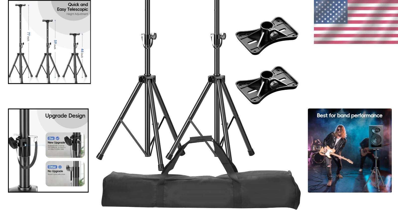 Adjustable Height Tripod Stands for Concerts & Parties