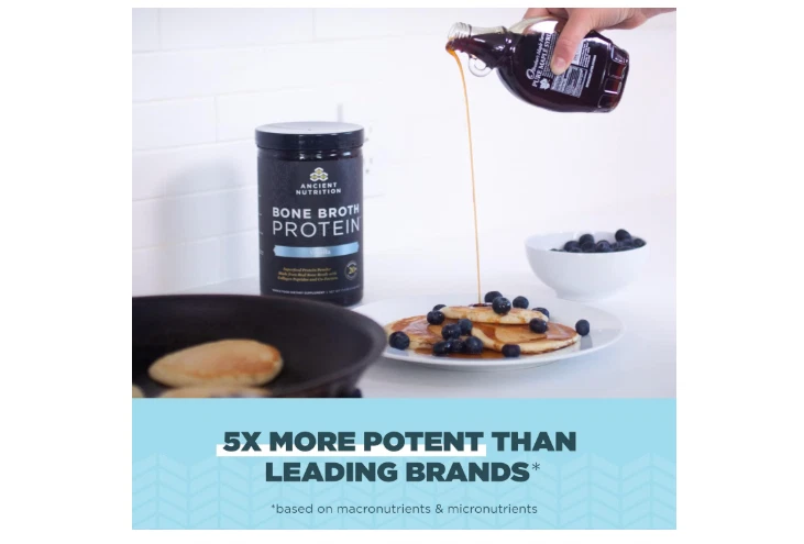 Proteína en polvo de caldo de huesos Ancient Nutrition, tina de vainilla de 16,2 oz paquete de 2 Foto 4 de 4