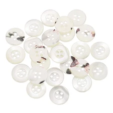 25Pcs Shell Buttons, 4 Hole Mother of Pearl Button 15mm Sewing Button, White