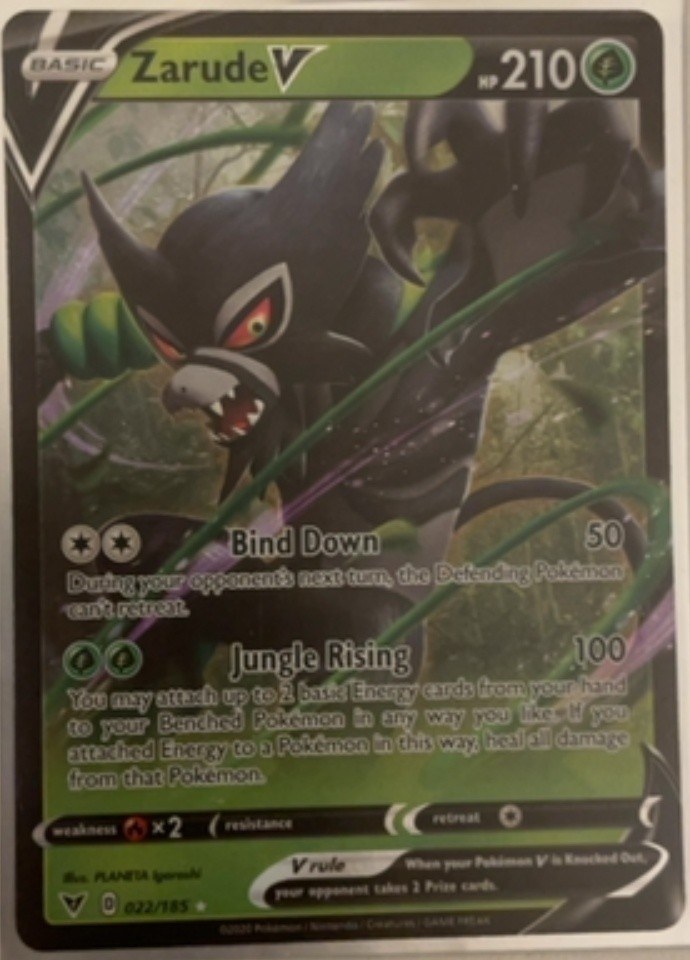 Zarude V Rare Holo V Sword & Shield Vivid Voltage 22/185