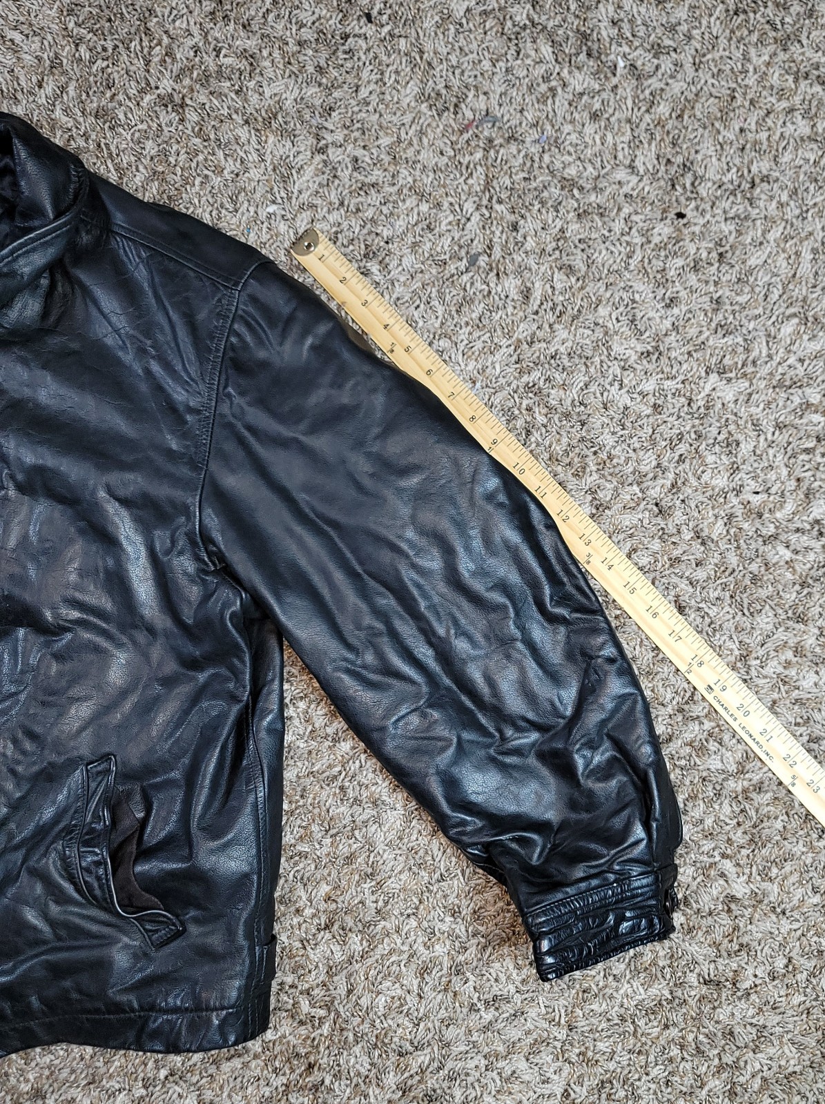 Vintage Gap Leather Jacket Mens XL Black Bomber Quilted Moto Biker Y2K Full Zip