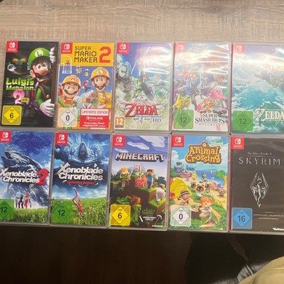 Nintendo Switch Spielesammlung Zelda TOTK, Smash Bros, Luigi s Mansion 10 Spiele